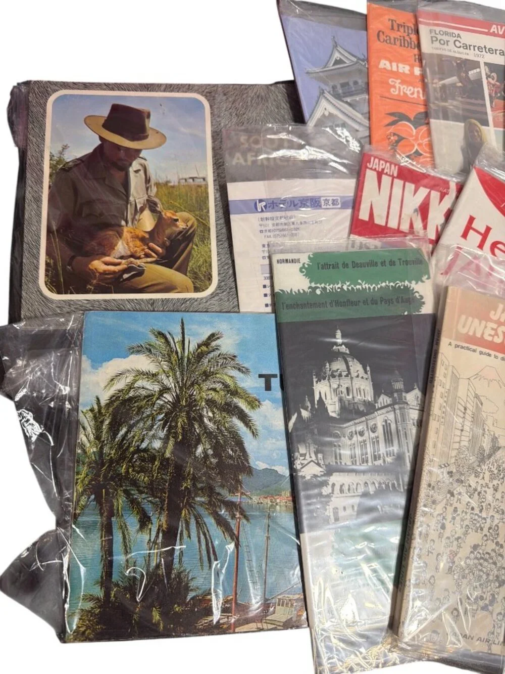 Vtg 19 piece Travel Brochure Map Lot Japan France Korea South Africa Ephemera
